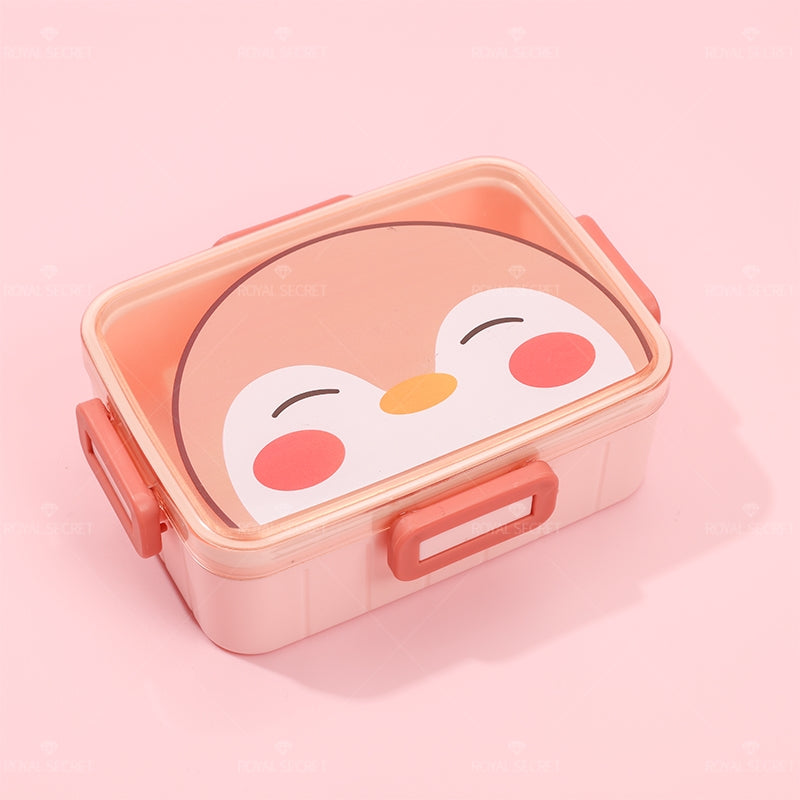 Fiambrera Infantil De Dibujos Animados + Tenedor Y Cuchara (Personalizado)