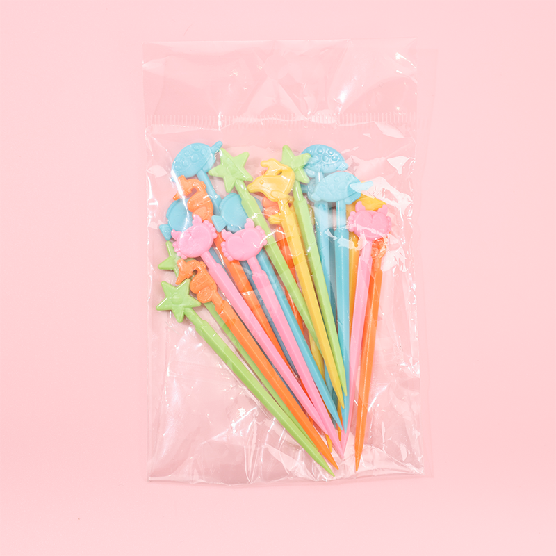 10 Piezas Palillos De Dientes Para Ni?os Tenedor De Fruta De Dibujos Animados Tenedores De Resina Reutilizable (Personalizado)