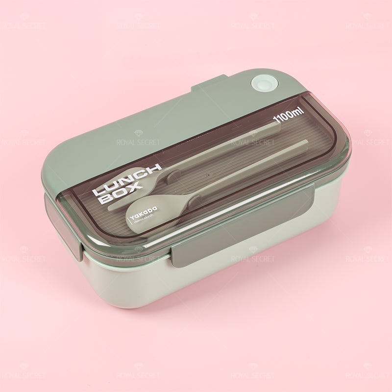 1100ML Fiambrera Con Compartimento Rectangular Caja De Almuerzo Aislada Portátil Lunch Box Lonchera Con Cubiertos (Personalizado)