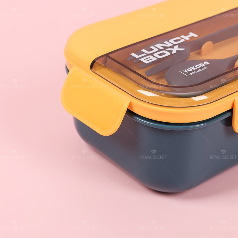 1100ML Fiambrera Con Compartimento Rectangular Caja De Almuerzo Aislada Portátil Lunch Box Lonchera Con Cubiertos (Personalizado)