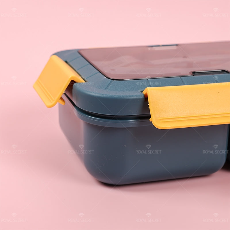 Rectangular Caja De Almuerzo De Calentamiento Por Microondas Portátil Lonchera Con Cubiertos Fiambrera Con Compartimento (Personalizado)