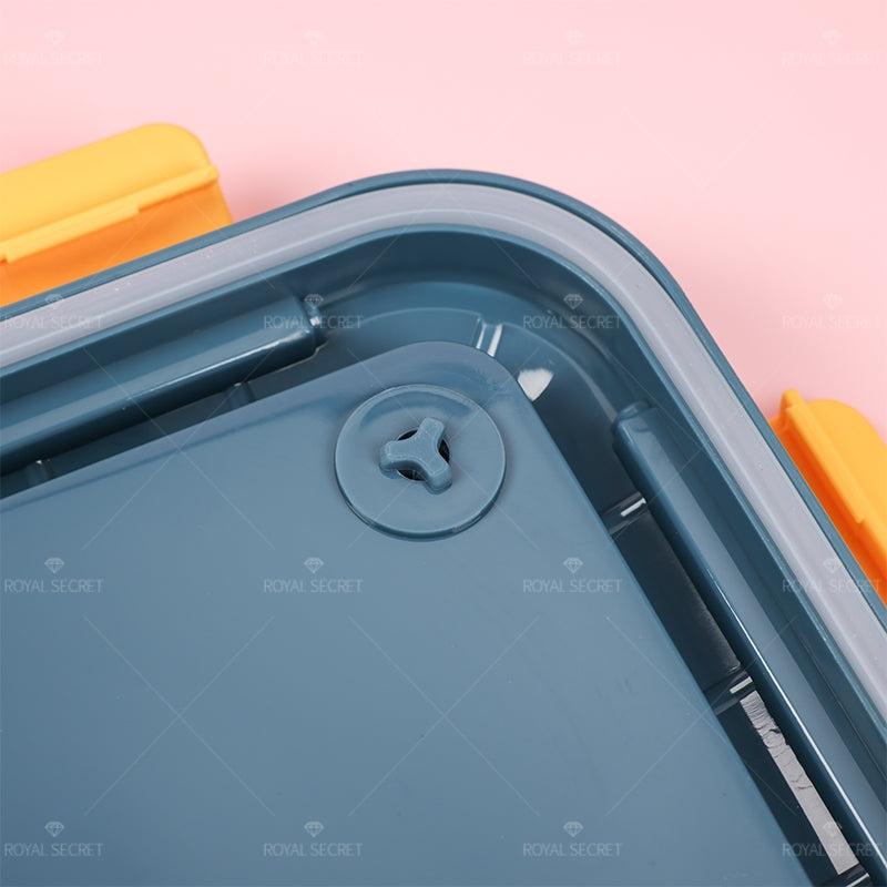 Rectangular Caja De Almuerzo De Calentamiento Por Microondas Portátil Lonchera Con Cubiertos Fiambrera Con Compartimento (Personalizado)