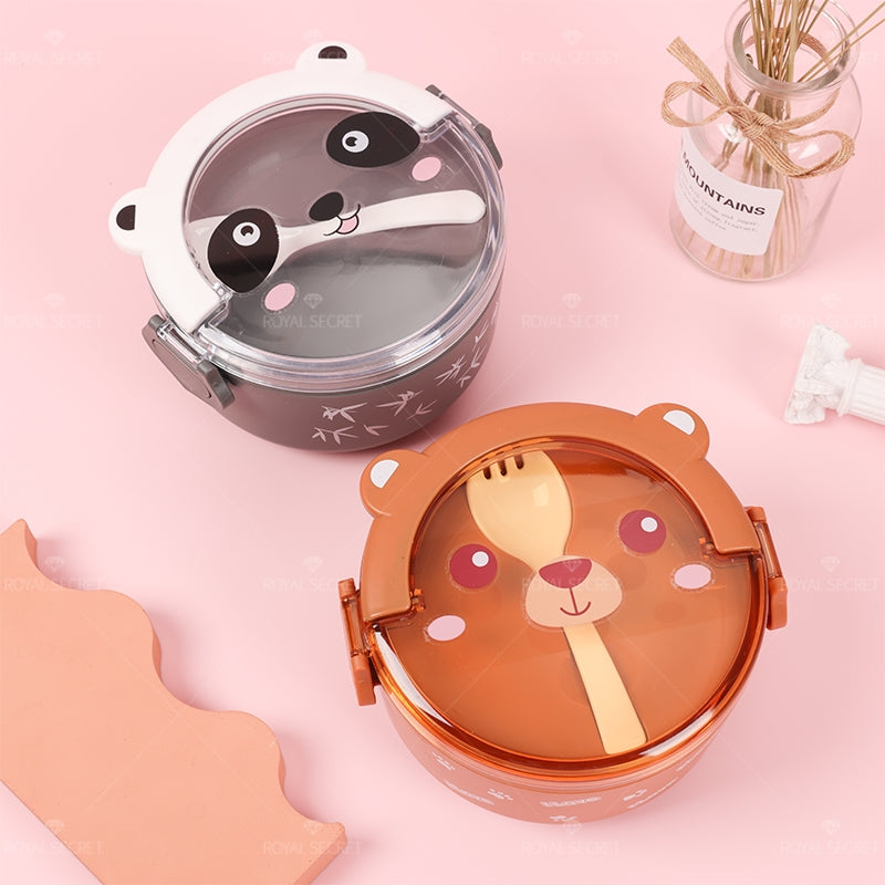 Lonchera De Dibujos Animados Caja De Almuerzo Lunch Box Portátil Fiambrera De Comida Con Cuchara (Personalizado)
