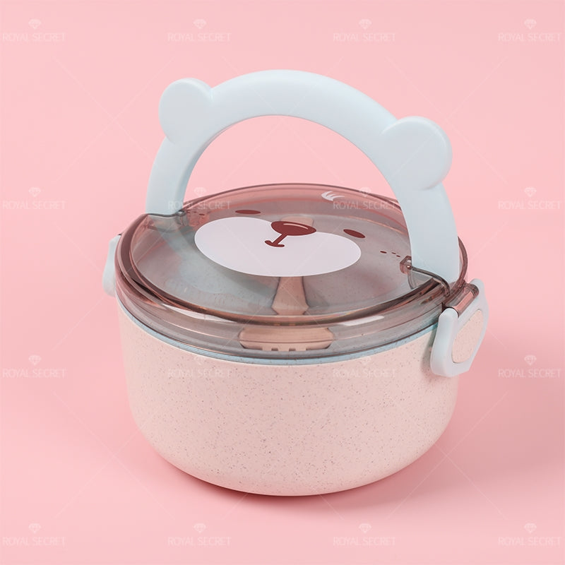 Lonchera De Dibujos Animados Caja De Almuerzo Lunch Box Portátil Para Ni?o Fiambrera De Comida Con Cuchara (Personalizado)