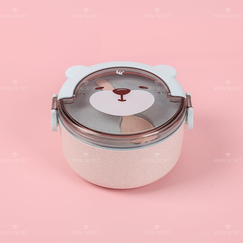 Lonchera De Dibujos Animados Caja De Almuerzo Lunch Box Portátil Para Ni?o Fiambrera De Comida Con Cuchara (Personalizado)