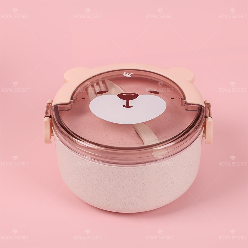Lonchera De Dibujos Animados Caja De Almuerzo Lunch Box Portátil Para Ni?o Fiambrera De Comida Con Cuchara (Personalizado)