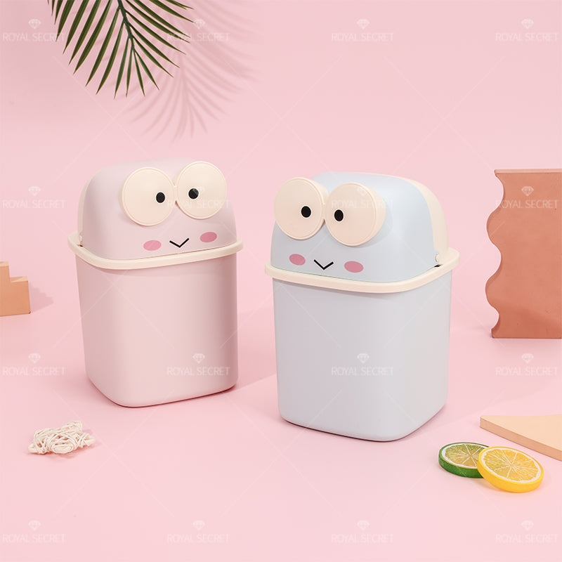 Frog Shape Flip Desktop Bin Con Pegatinas (Personalizado)