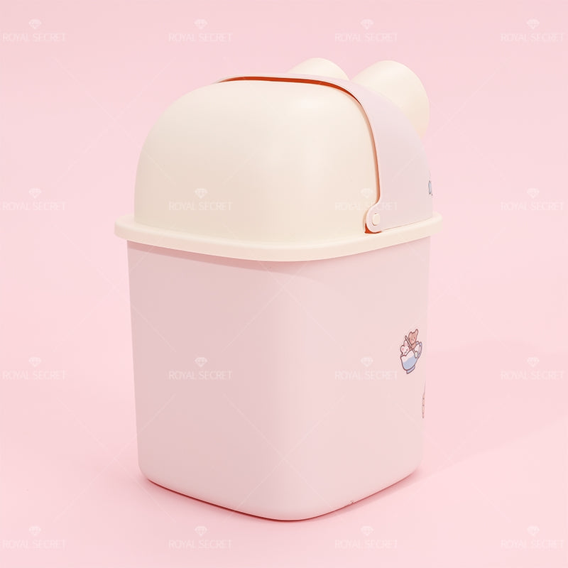Frog Shape Flip Desktop Bin Con Pegatinas (Personalizado)