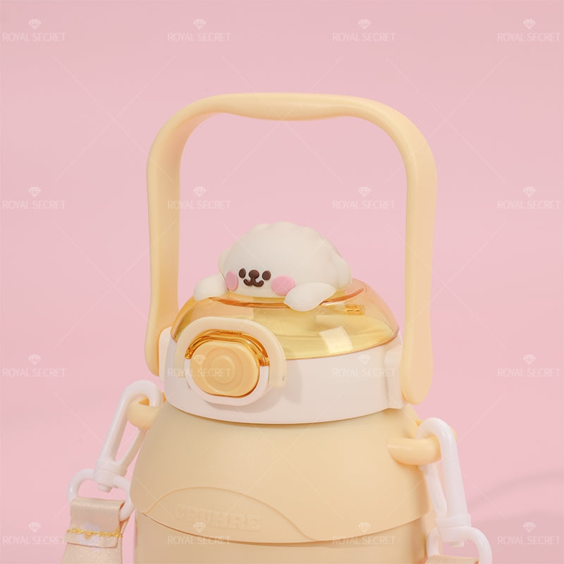 780ML Taza Termo de gran capacidad para ni?os, taza de agua termo con gran barriga de animales de dibujos animados (Personalizado)