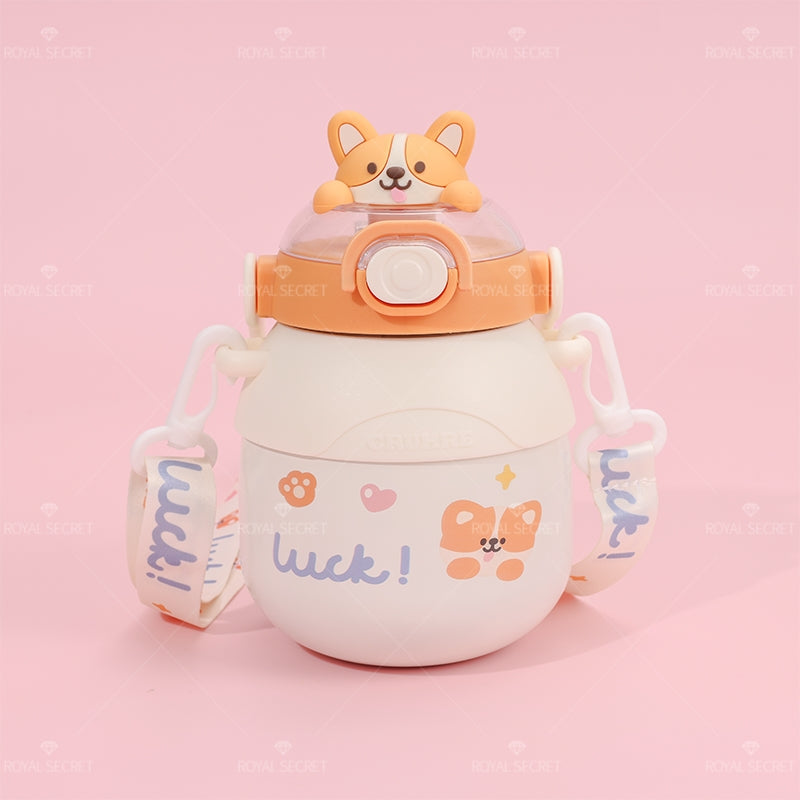 780ML Taza Termo de gran capacidad para ni?os, taza de agua termo con gran barriga de animales de dibujos animados (Personalizado)
