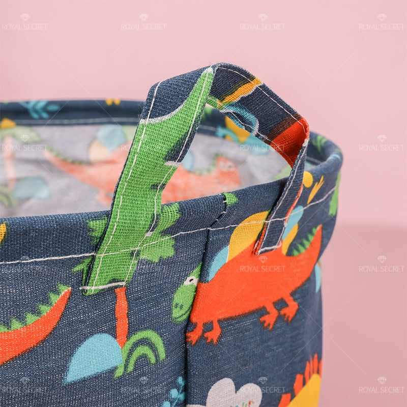 Dibujos Animados Dinosaurios Patrón Portátil Plegable Cesta De Lavandería (Personalizado)