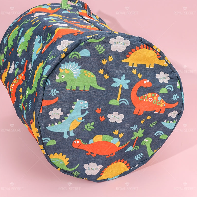 Dibujos Animados Dinosaurios Patrón Portátil Plegable Cesta De Lavandería (Personalizado)