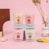 modelo aplicando exfoliante en brazo o pierna con movimientos circulares suaves