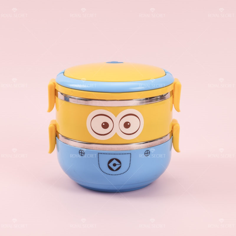 Lindo Caja De Almuerzo De Dibujos Animados Fiambrera De Comida De 2 Niveles Lunch Box Ni?o Portátil Lonchera(Personalizado)