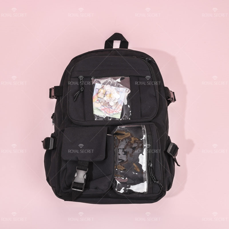 Mochila de gran capacidad para estudiantes Patchwork mochila Cartoon backpack(Mayoreo)