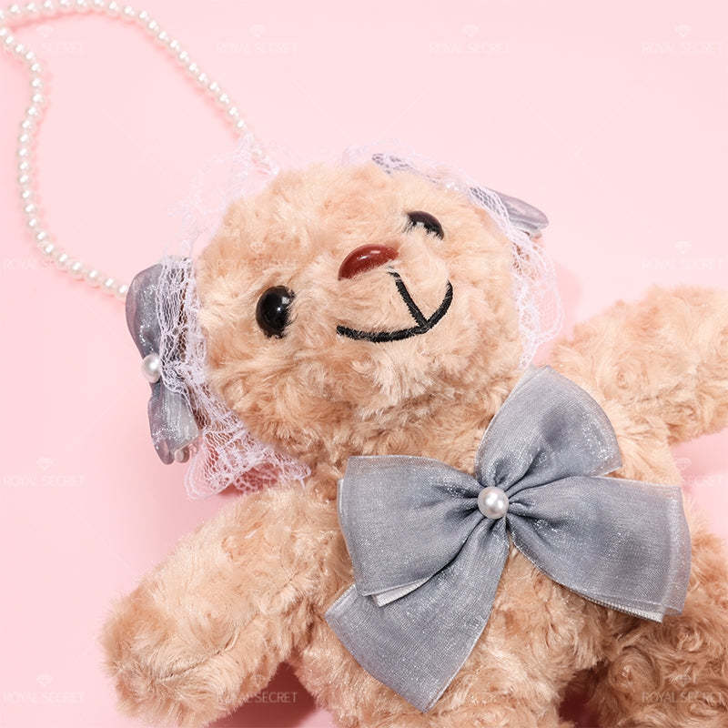 Arco bolso de peluche de forma de oso lindo mu?eca de dibujos animados una bolsa de hombro(Mayoreo)