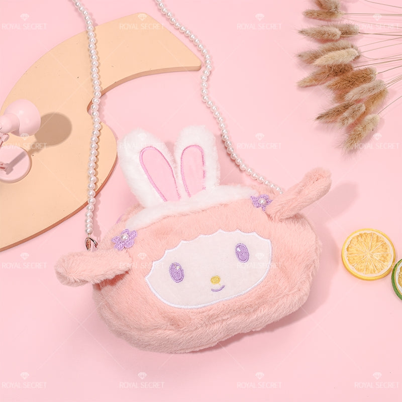 Bolsa de felpa linda bolsa de mensajero rosa Se?ora Conejo una bolsa de hombro(Mayoreo)