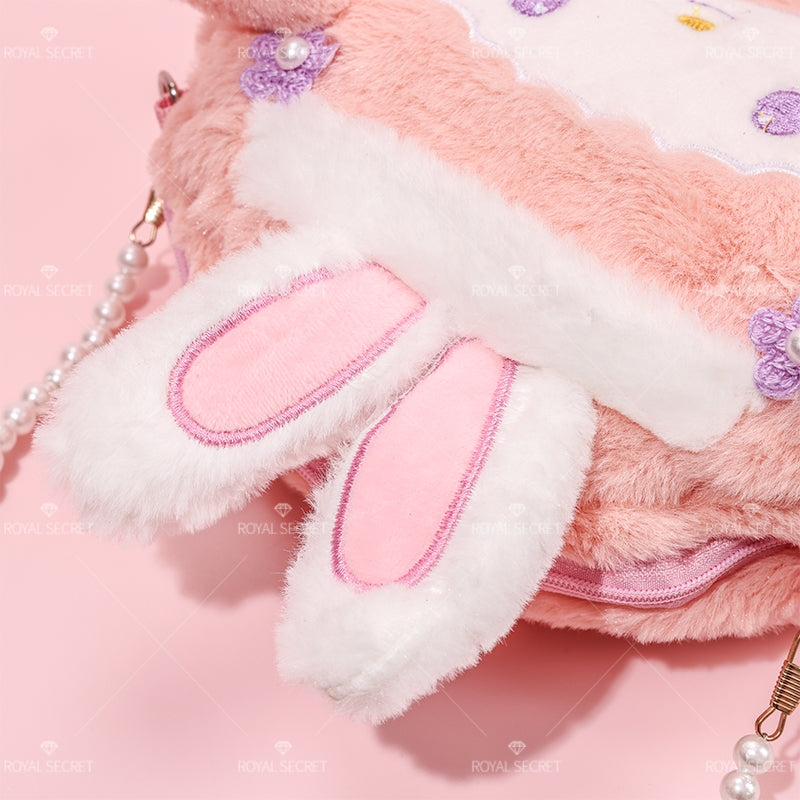 Bolsa de felpa linda bolsa de mensajero rosa Se?ora Conejo una bolsa de hombro(Mayoreo)
