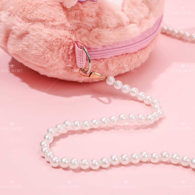 Bolsa de felpa linda bolsa de mensajero rosa Se?ora Conejo una bolsa de hombro(Mayoreo)