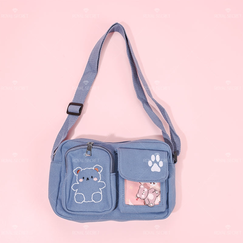 Mujer color sólido de un hombro bolsa cute cartoon bear crossbody bag(Mayoreo)