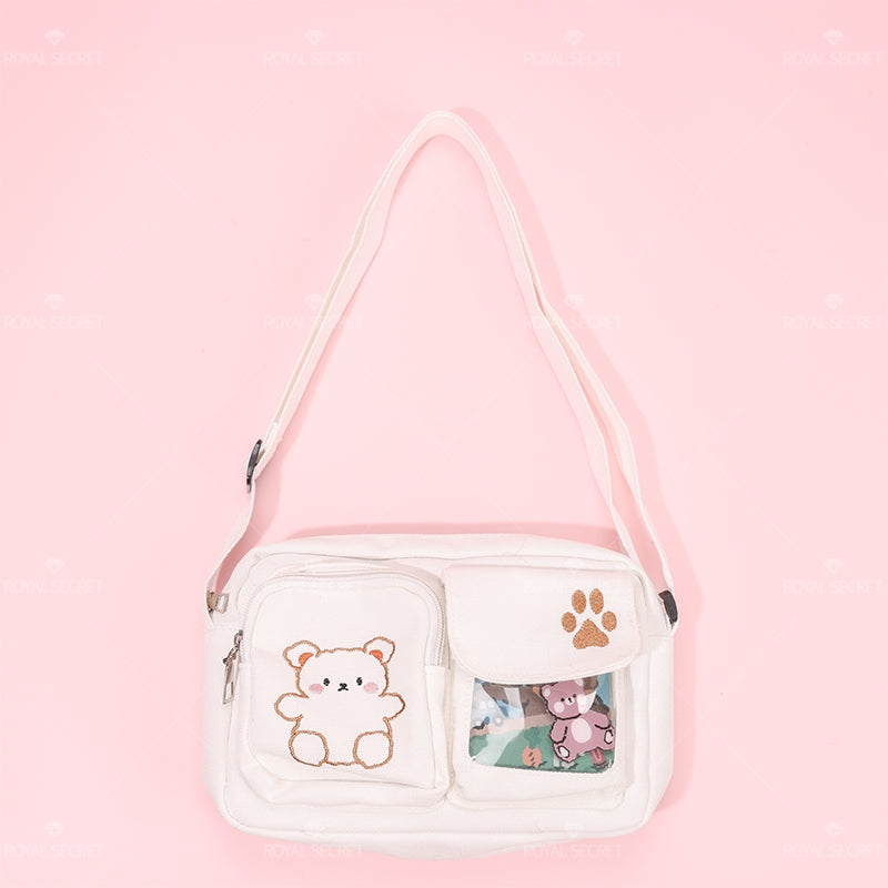 Mujer color sólido de un hombro bolsa cute cartoon bear crossbody bag(Mayoreo)