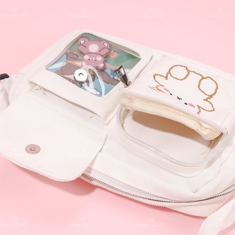 Mujer color sólido de un hombro bolsa cute cartoon bear crossbody bag(Mayoreo)