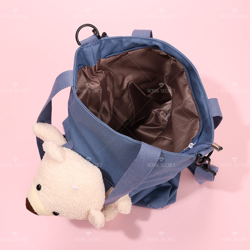 Bonito cartoon bear tote bag color sólido una bolsa de hombro(Mayoreo)