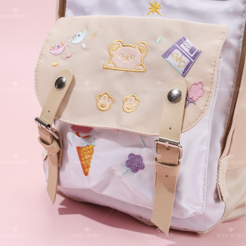Ni?os dibujos animados mochila de gran capacidad patchwork mochila de color (Personalizado)