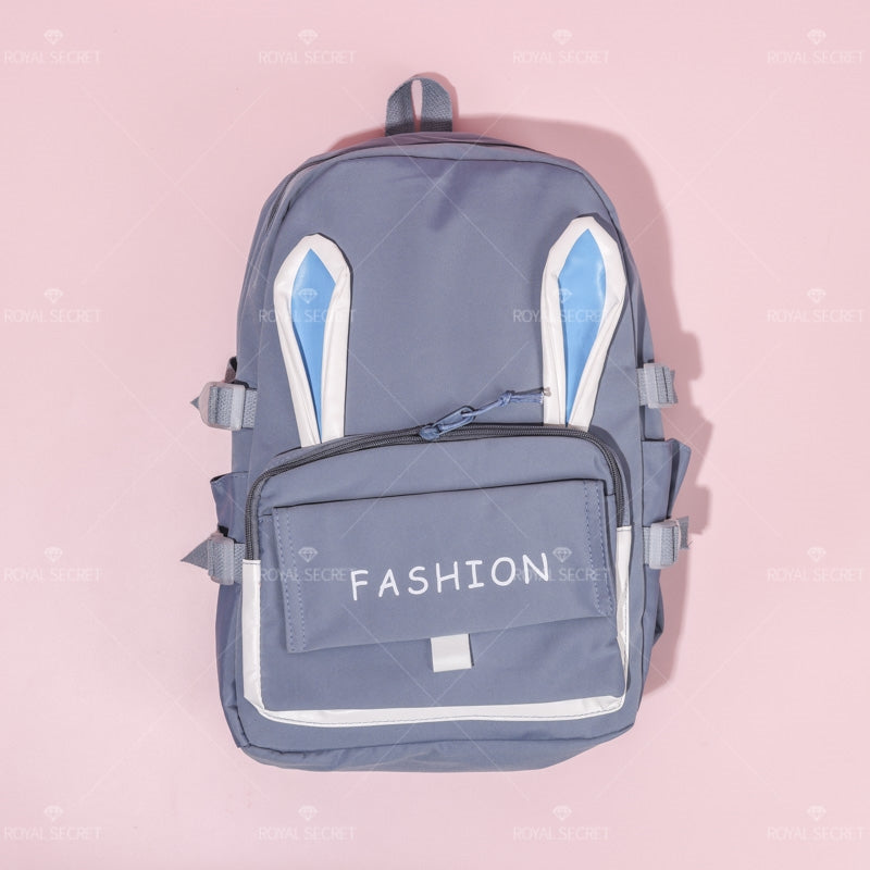 Mochila de estudiante de gran capacidad Mochila en forma de conejo backpack(Mayoreo)