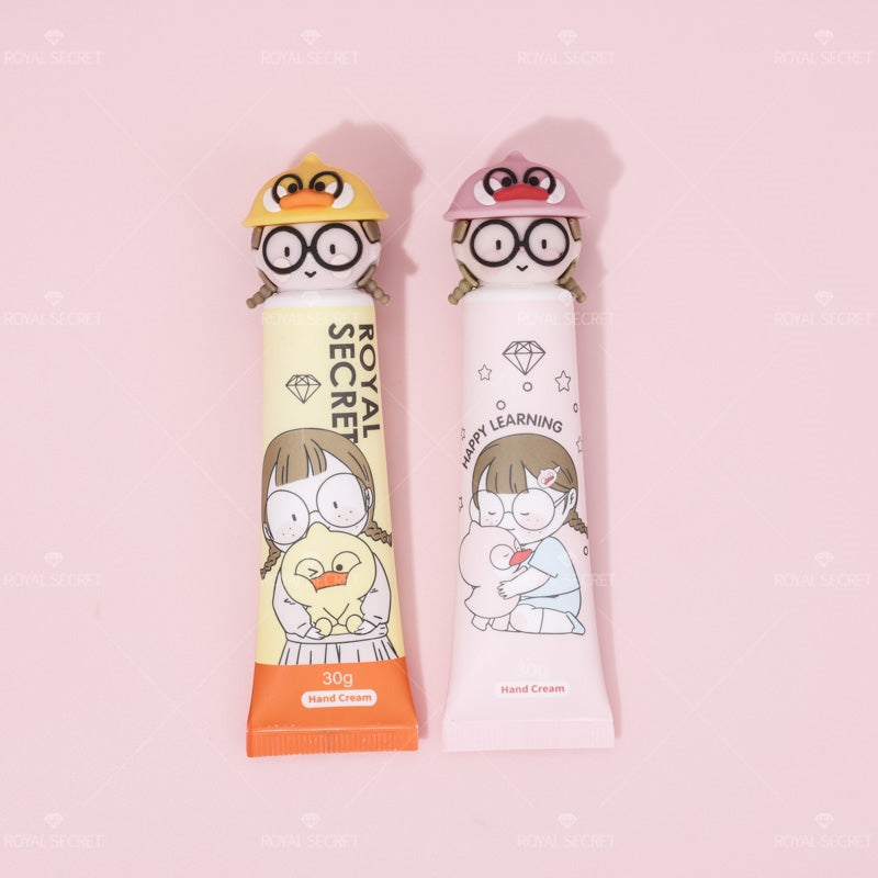 2 piezas Nueva crema de manos hidratante con esencia vegetal, paquete de dibujos animados (Personalizado)