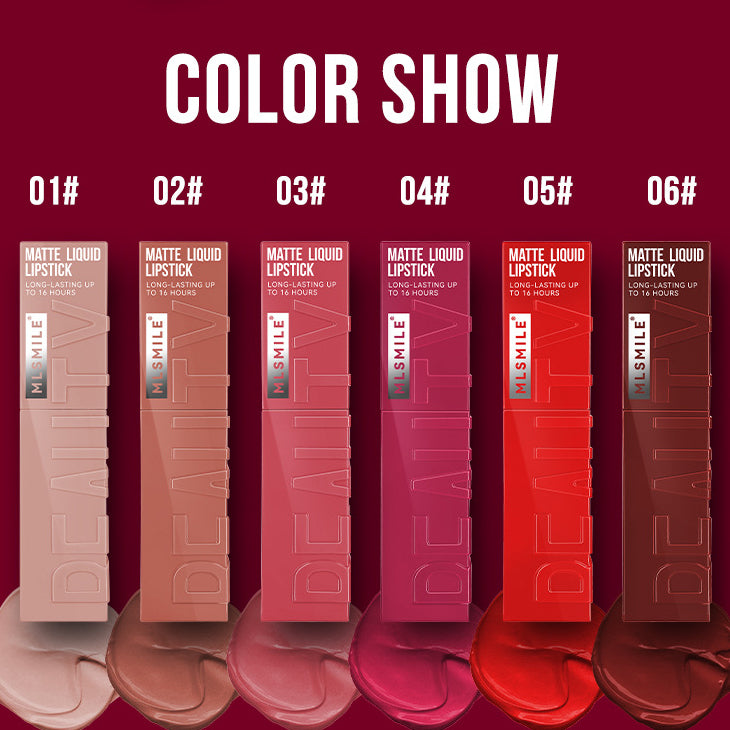 Labial líquido mate Holybook – set de 6 tonos con acabado aterciopelado y larga duración