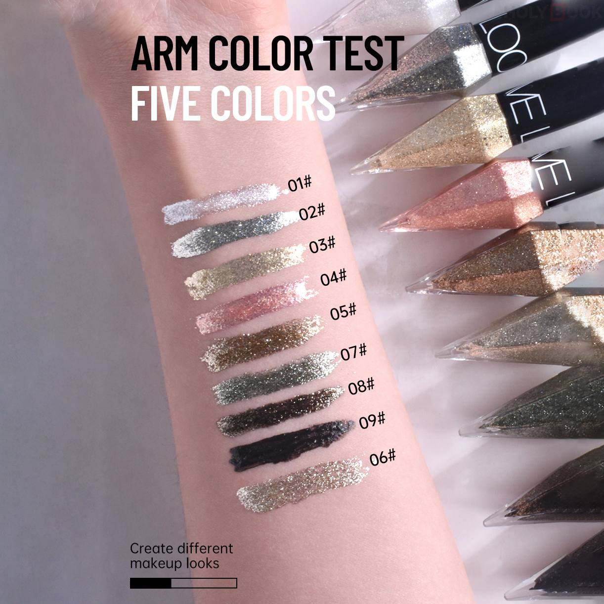 Delineador de ojos colorido cristalino impermeable de secado rápido (Envío Inmediato)