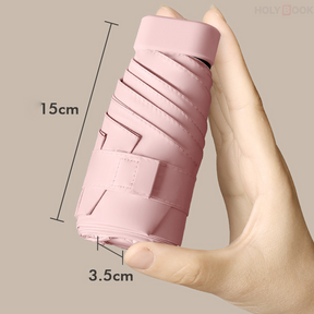 Mini paraguas portátil de seis pliegues, paraguas plano, protección solar, paraguas anti-UV, paraguas plegable de vinilo grueso, paraguas (Envío Inmediato)