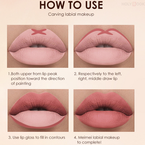 Langmanni 2 Piezas Lápiz Delineador de Labios y Brillo de Labios (Envío Inmediato)