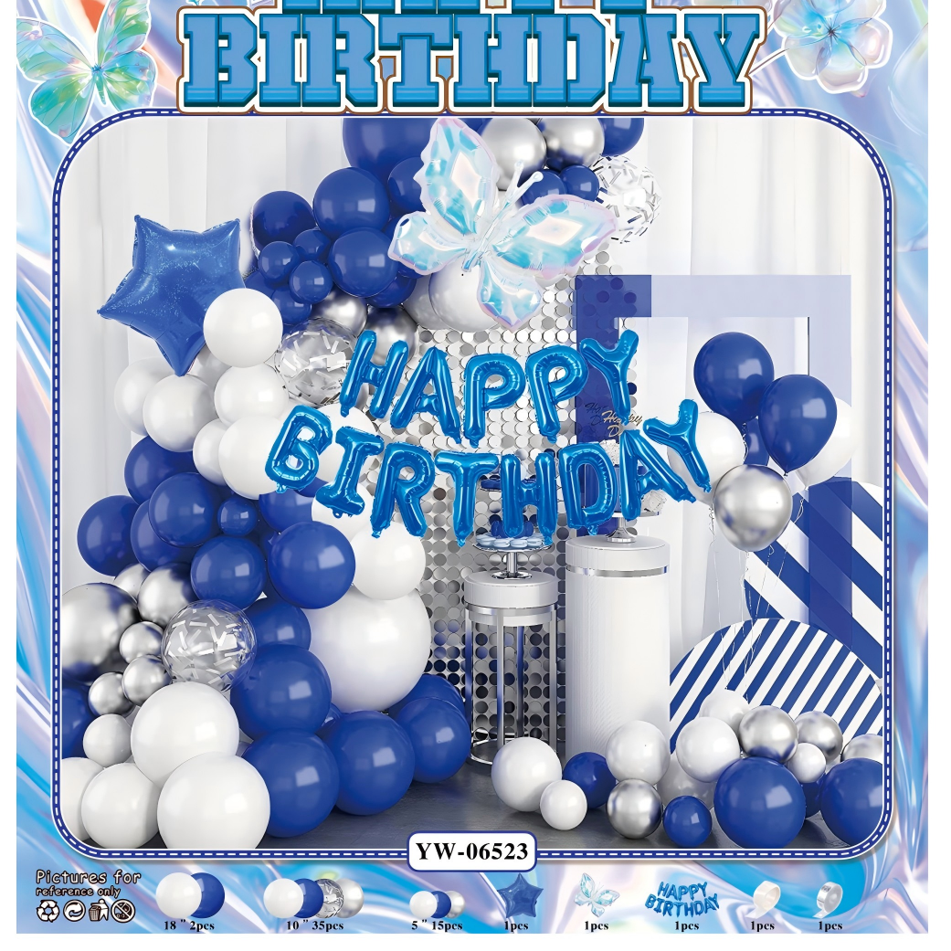 Decoración de Cumpleaños con Mariposas – Set de Globos y Adornos en Rosa y Azul | Holybook Fiesta