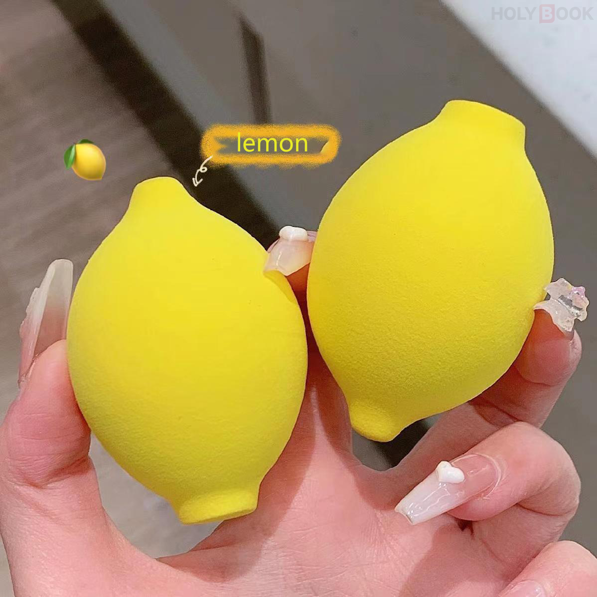 4 Huevos con forma de fruta Huevos cosméticos de esponja húmeda y seca (Envío Inmediato)