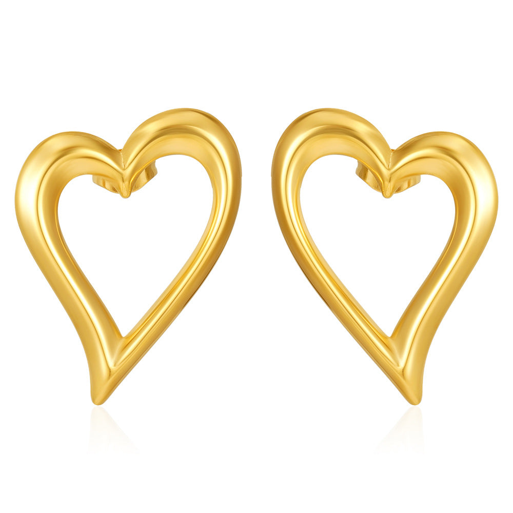 Aretes de corazón hueco irregulares – joyería minimalista Holybook para mujer