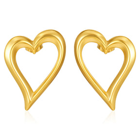 Aretes de corazón hueco irregulares – joyería minimalista Holybook para mujer