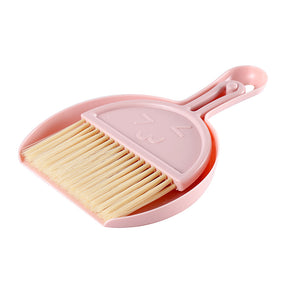 Mini escoba rosa Holybook con recogedor – ideal para tocador, polvo y migajas