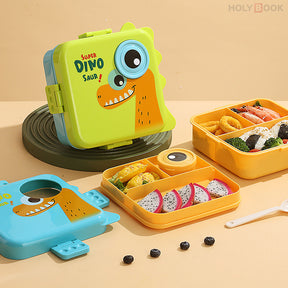 1600ML Fiambrera Infantil Cuadrada De Doble Compartimento Con Cuchara, Calentable (Personalizado)
