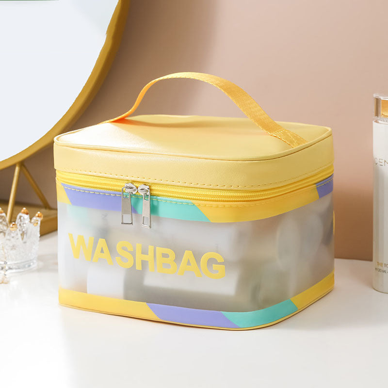 Neceser amarillo impermeable para maquillaje – diseño práctico Holybook