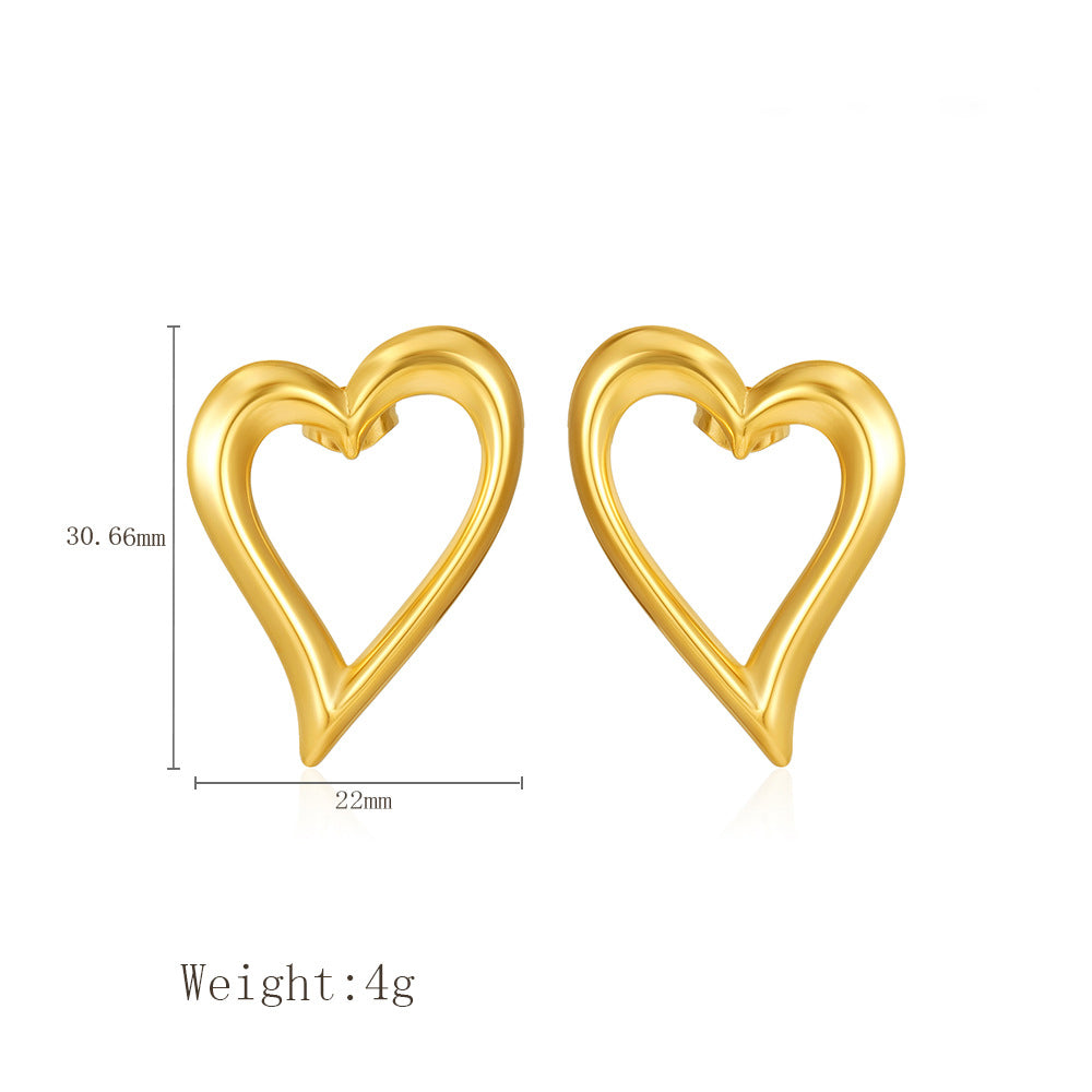 Aretes Holybook de Corazón Irregular – Estilo Minimalista con Encanto Romántico（Mayoreo）