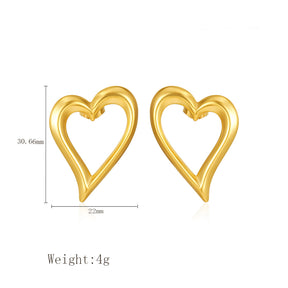Aretes Holybook de Corazón Irregular – Estilo Minimalista con Encanto Romántico（Mayoreo）