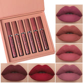 Set de 6 Labiales Líquidos Holybook – 2 Estilos de Tonos | Maquillaje Bueno y Económico（Mayoreo）