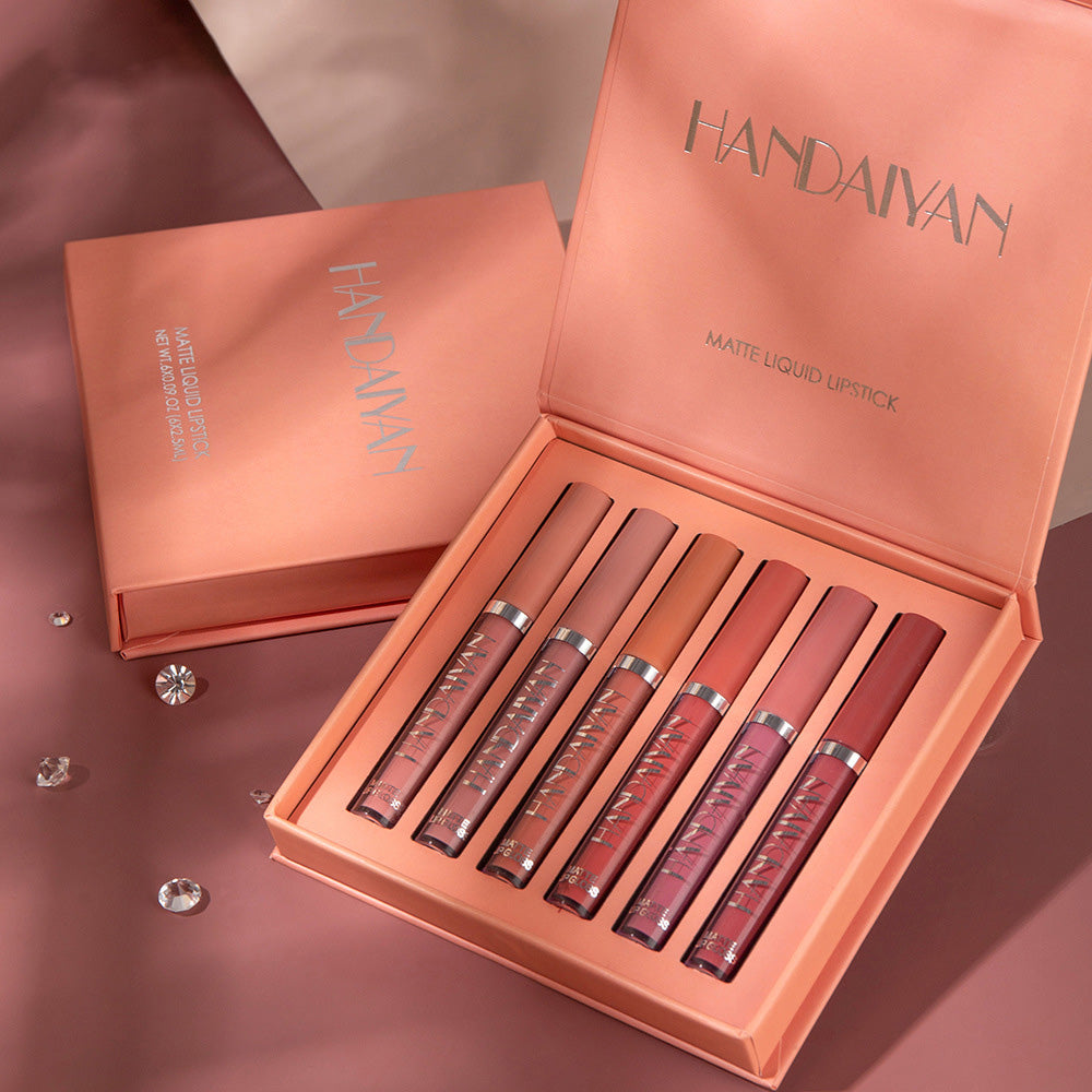 Set de 6 Labiales Líquidos Holybook – 2 Estilos de Tonos | Maquillaje Bueno y Económico（Mayoreo）