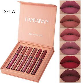 Set de 6 Labiales Líquidos Holybook – 2 Estilos de Tonos | Maquillaje Bueno y Económico（Mayoreo）
