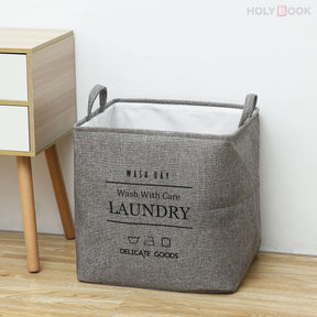 Algodón lino tela carta plegable cesta de almacenamiento de almacenamiento cesta de ropa sucia (Personalizado)