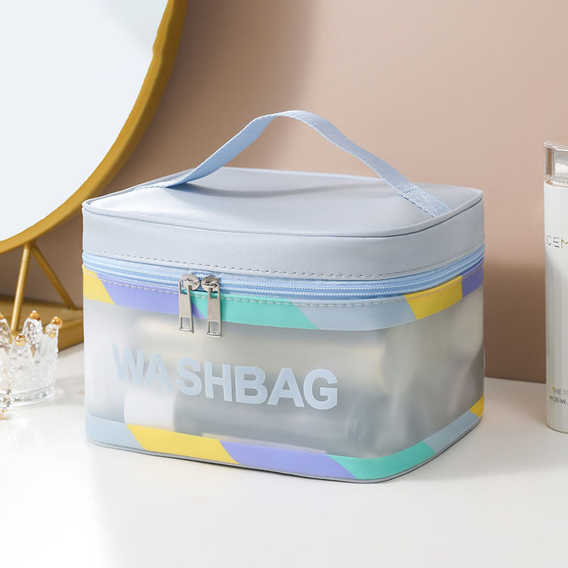 Estuche de maquillaje azul resistente al agua – organizador de viaje Holybook