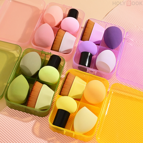 Brochas de Maquillaje Esponja Cosmética 4 ColoresPincel Mágico Húmedo y SecoHuevos de Belleza (Envío Inmediato)