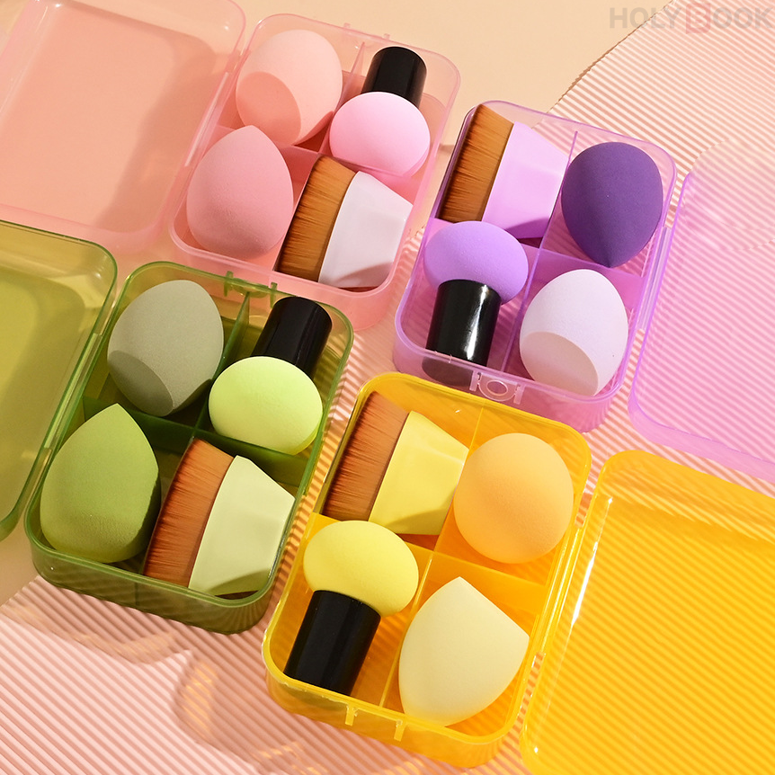 Brochas de Maquillaje Esponja Cosmética 4 ColoresPincel Mágico Húmedo y SecoHuevos de Belleza (Envío Inmediato)